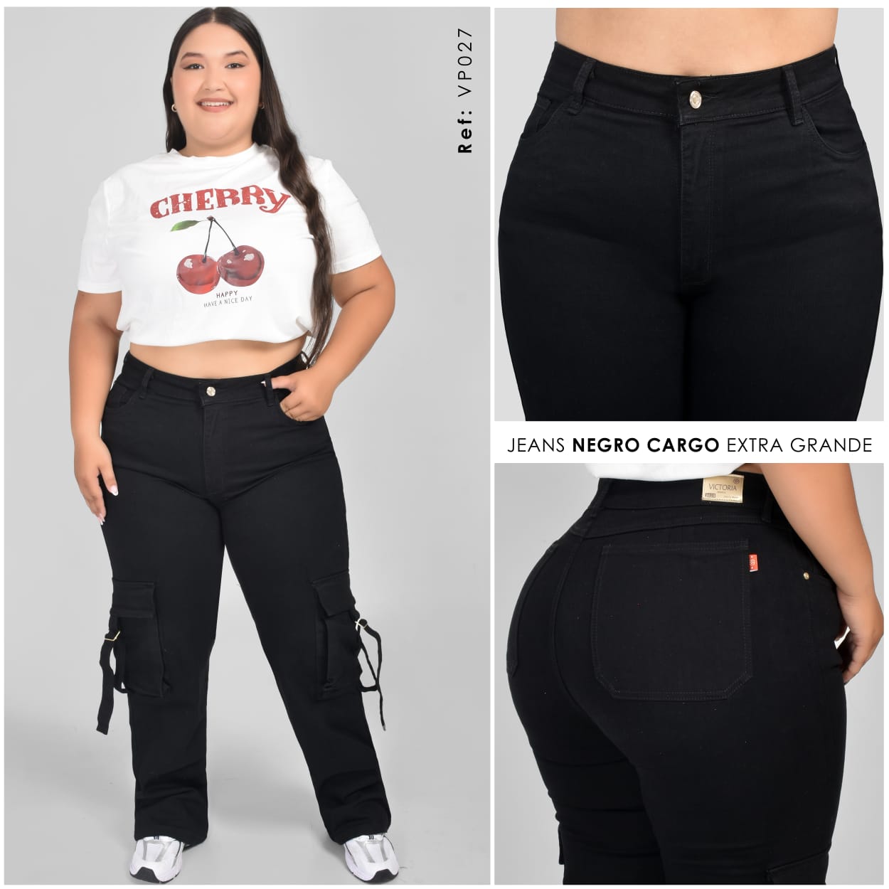 JEANS PALAZZO CARGO TALLA PLUS REF:VP027