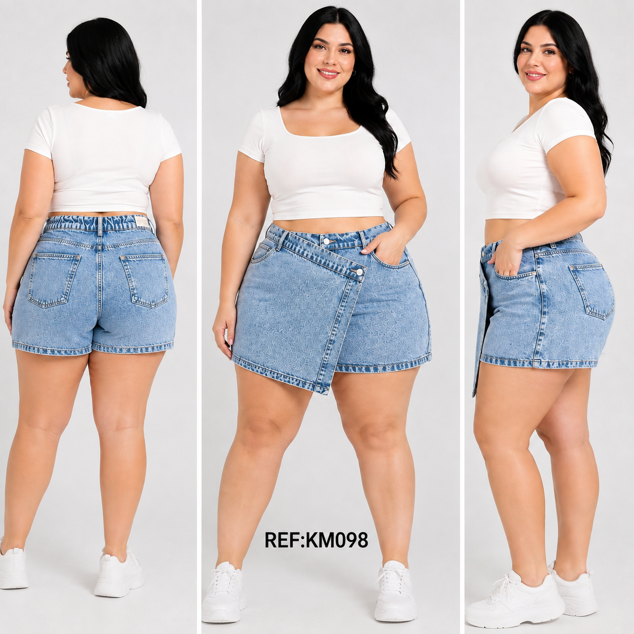 FALDA SHORTS TALLA PLUS TELA IMPORTADA REF:KM098
