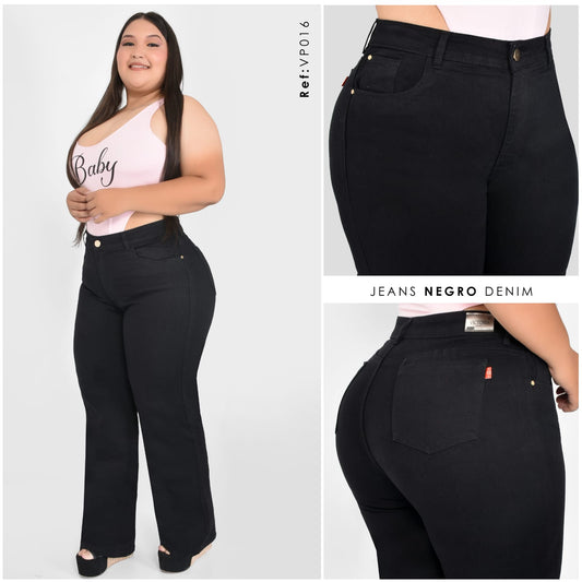 JEANS BOTA RECTA TALLA PLUS REF:VP016