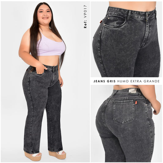 JEANS BOTA RECTA TALLA PLUS REF:VP017