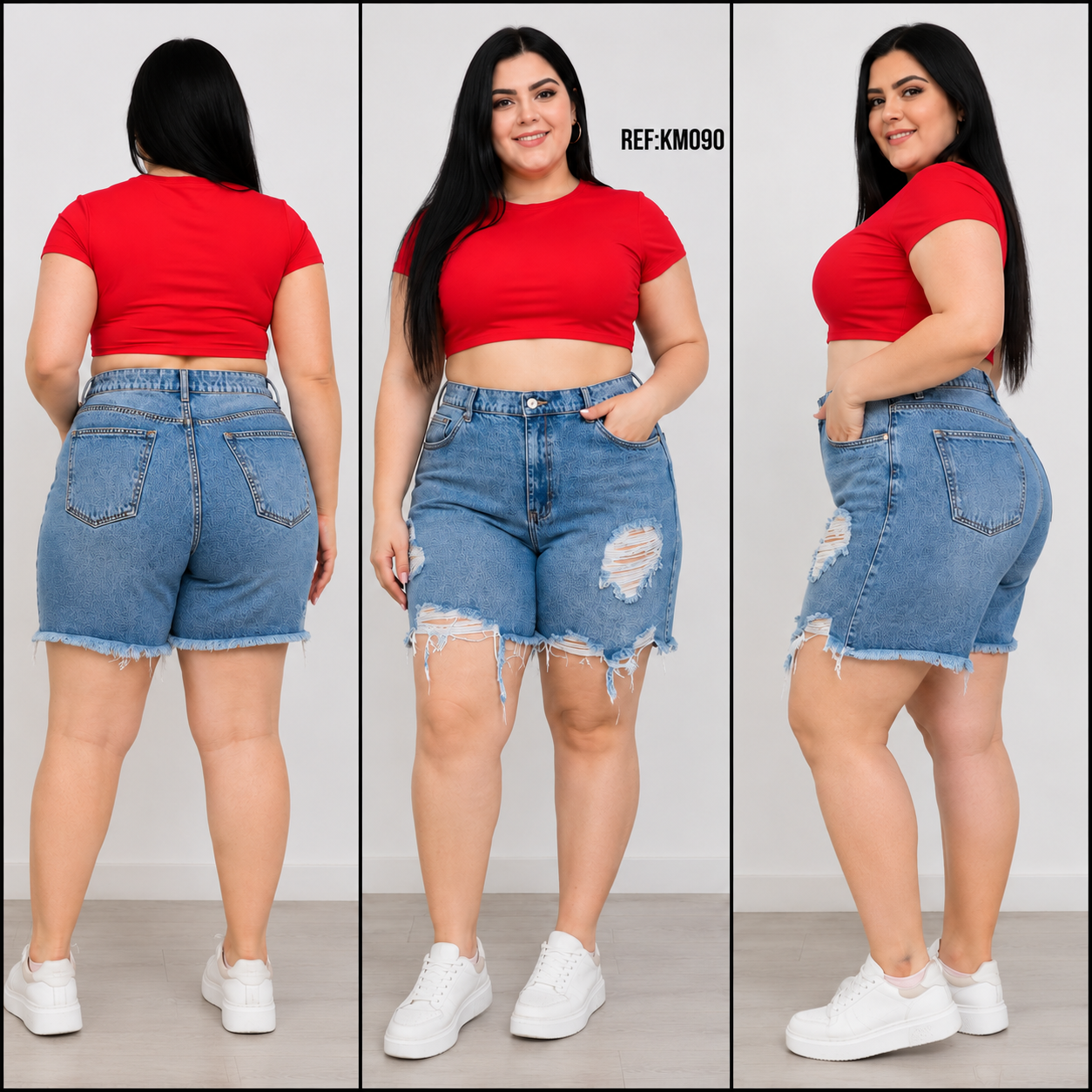BIKER TALLA PLUS TELA IMPORTADA REF:KM090